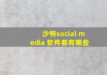 沙特social media 软件都有哪些